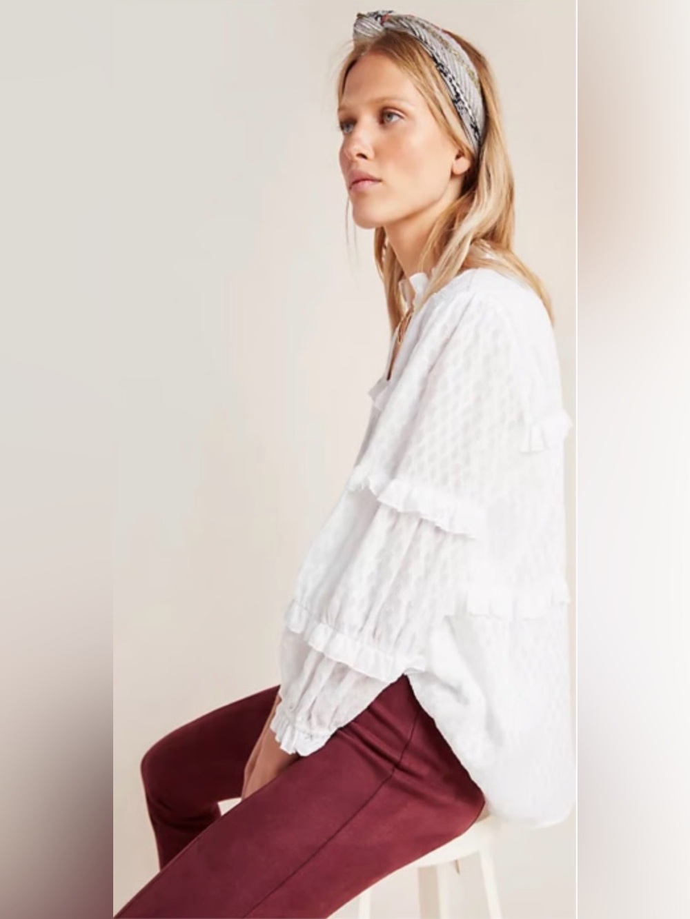 Angela Ruffled Peasant Blouse - Picture 2 of 7